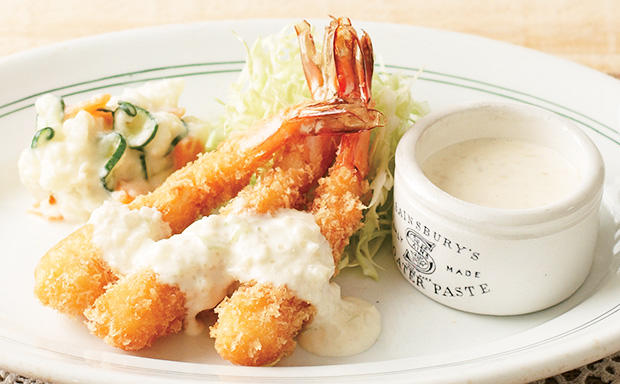塩こうじタルタルのエビフライプレート